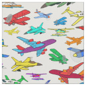 Colorful Airplanes Pattern Stof (Close Up)