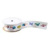 Colorful Airplanes Satin Ribbon Satijnen Lint (Spoel)