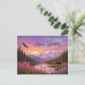 Colorful Alaska Landscape Birthday Briefkaart (Staand voorkant)