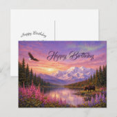 Colorful Alaska Landscape Birthday Briefkaart (Voorkant / Achterkant)