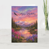 Colorful Alaska Landscape Birthday Kaart (Voorkant)