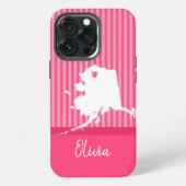 Colorful Alaska USA State Map Custom Name iPhone Hoesje (Achterkant)
