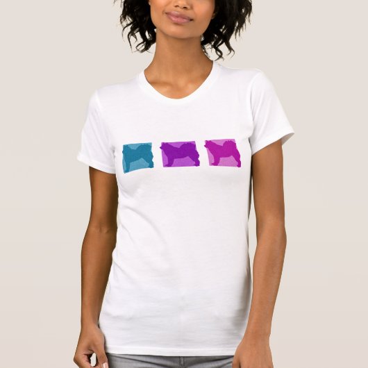 Colorful Alaskan Malamute Silhouettes T-shirt (Voorkant)