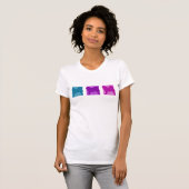 Colorful Alaskan Malamute Silhouettes T-shirt (Voorkant volledig)