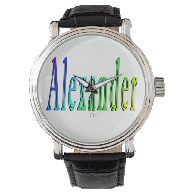 Colorful Alexander Name Logo, Horloge (Voorkant)
