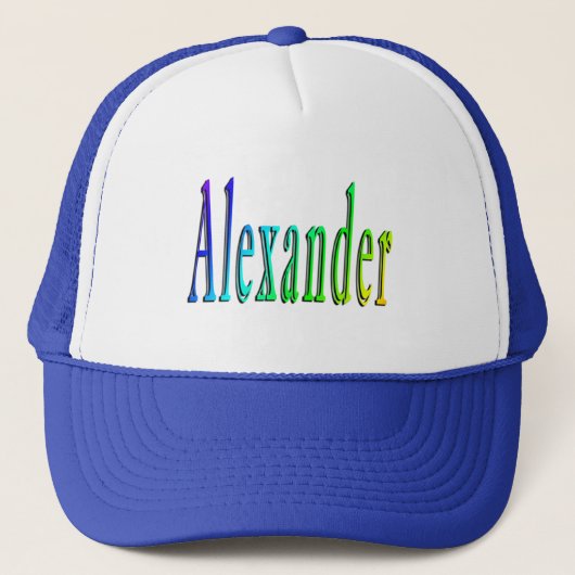 Colorful Alexander Name Logo, Trucker Pet (Voorkant)