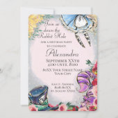 Colorful Alice in Wonderland Fairy Tale Theme Kaart (Voorkant)
