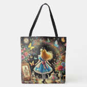 Colorful Alice In Wonderland Fantasy Art Tote Bag (Voorkant)