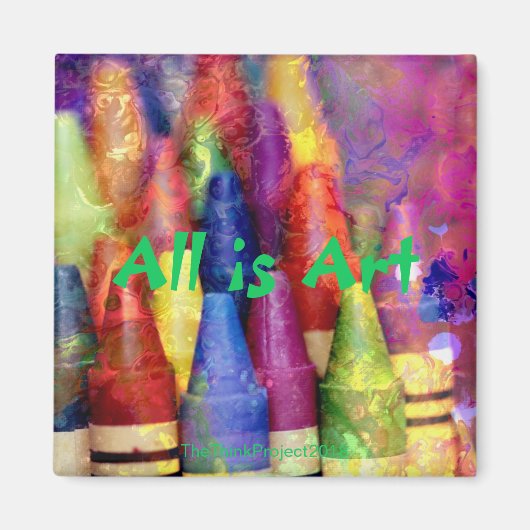 Colorful All is Art Crayon genaamd Fridge Magnet (Voorkant)