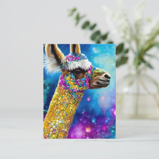 Colorful Alpaca Briefkaart (Staand voorkant)