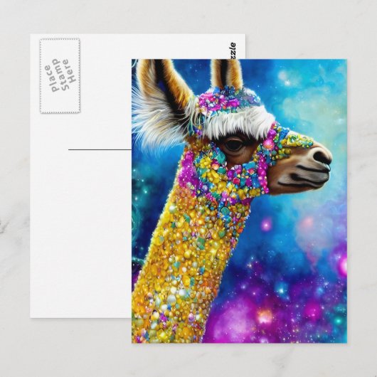 Colorful Alpaca Briefkaart (Voorkant / Achterkant)