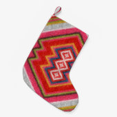 Colorful alpaca mohair sweater ornament closeup. kleine kerstsok (Voorkant (Hangend))