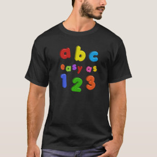 Colorful Alphabet Abc Easy As 123 Lower Hoesje Fri T-shirt