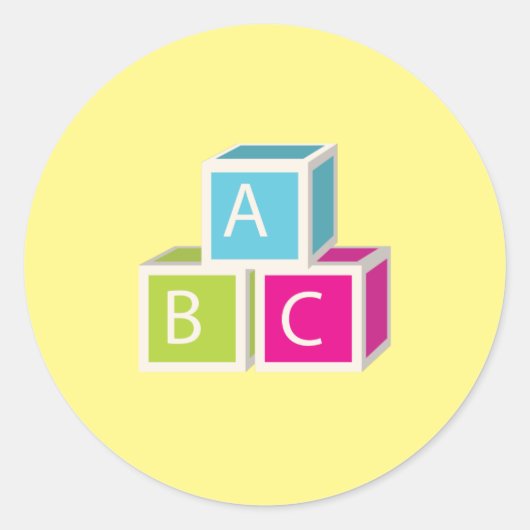 Colorful Alphabet-blokken Ronde Sticker (Voorkant)