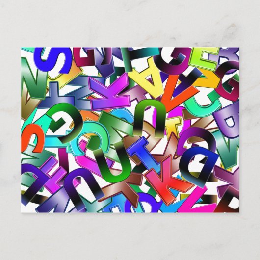 Colorful Alphabet Briefkaart (Voorkant)