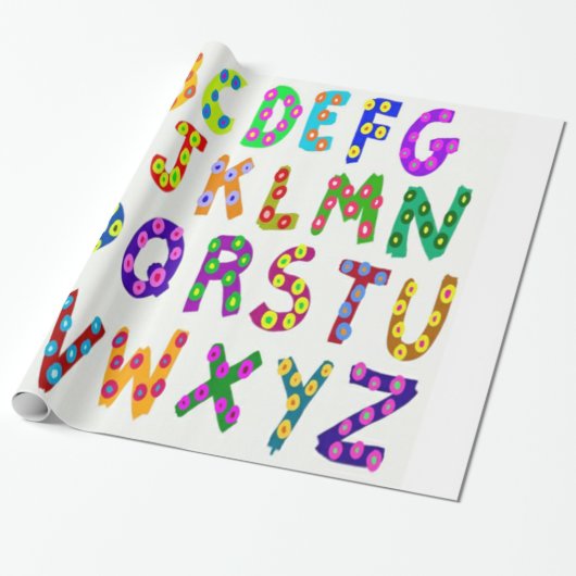 Colorful Alphabet Cadeaupapier (Uitgerold)