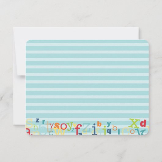 Colorful Alphabet Dank u Bedankkaart (Achterkant)