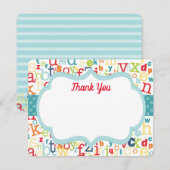 Colorful Alphabet Dank u Bedankkaart (Voorkant / Achterkant)