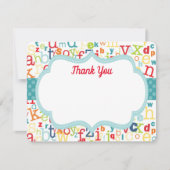 Colorful Alphabet Dank u Bedankkaart (Voorkant)