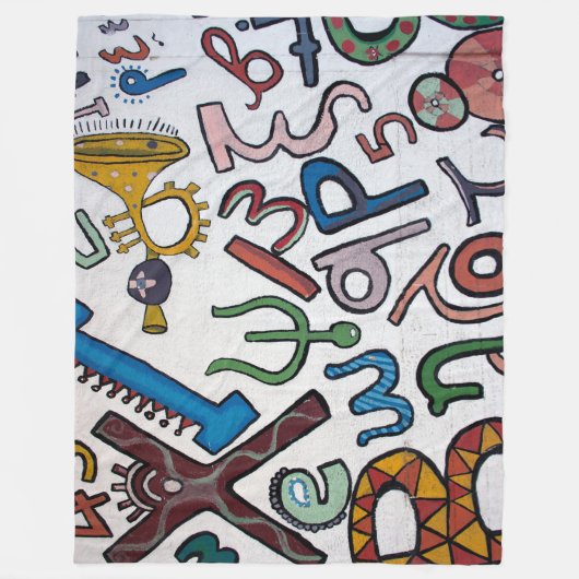 Colorful Alphabet Fleece Blanket (Voorkant)