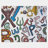 Colorful Alphabet Fleece Blanket Deken (Voorkant (Horizontaal))