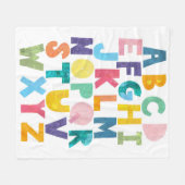 Colorful Alphabet Fleece Deken (Voorkant (Horizontaal))