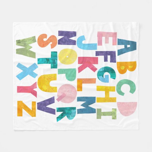 Colorful Alphabet Fleece Deken (Voorkant (Horizontaal))