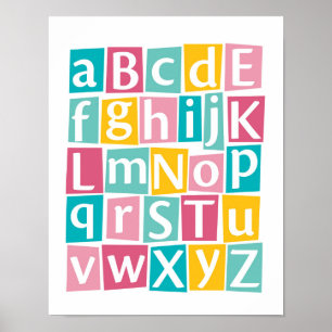 Colorful Alphabet kinder poster