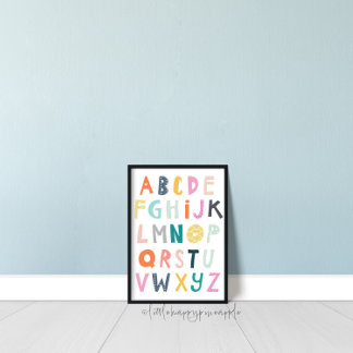 Colorful Alphabet Kinder Room Decor Poster