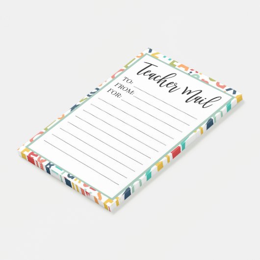 Colorful Alphabet Note van leraar (Schuin)