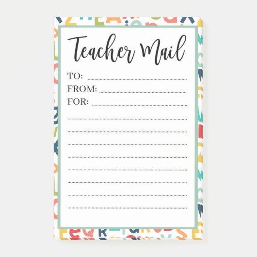 Colorful Alphabet Note van leraar (Voorkant)