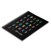 Colorful Alphabet op Black | Gepersonaliseerd Notitieboek (Linkerzijde)