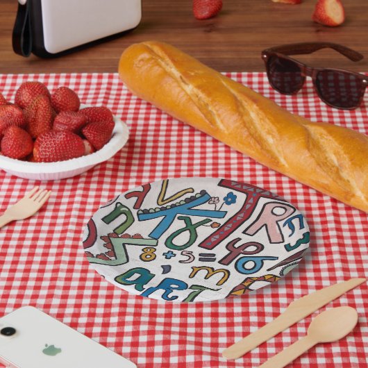 Colorful Alphabet Papieren Bordje (Picknick)