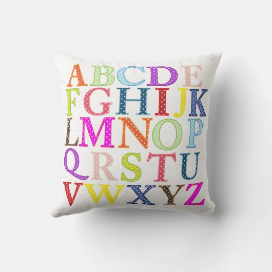 Colorful Alphabet Pillow Kussen (Achterkant)