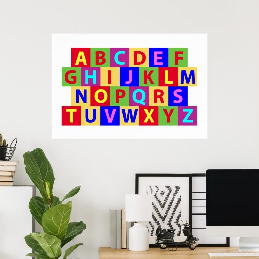 Colorful Alphabet Poster (Thuiskantoor)