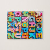 Colorful Alphabet Puzzle with Missing Letters Legpuzzel (Horizontaal)