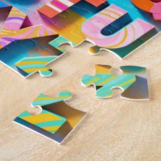 Colorful Alphabet Puzzle with Missing Letters Legpuzzel (Zijkant)