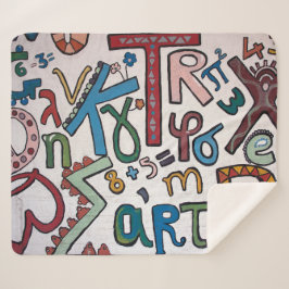 Colorful Alphabet Sherpa Blanket Deken