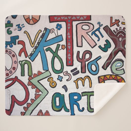 Colorful Alphabet Sherpa Blanket Deken (Voorkant (horizontaal))