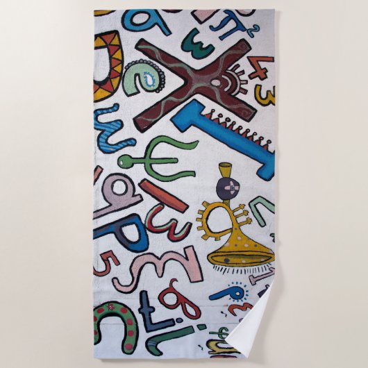 Colorful Alphabet Strandlaken (Voorkant)