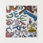 Colorful Alphabet Tapestry Wandkleed (Voorkant (horizontaal))