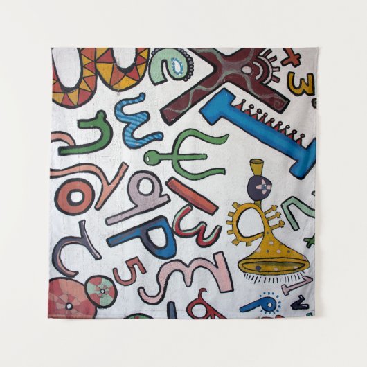 Colorful Alphabet Tapestry Wandkleed (Voorkant (horizontaal))