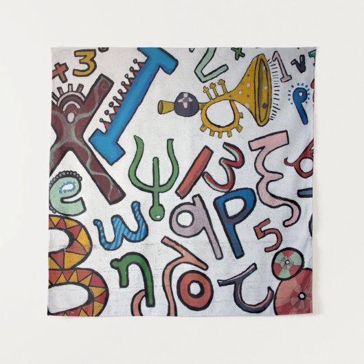 Colorful Alphabet Tapestry Wandkleed (Voorkant)