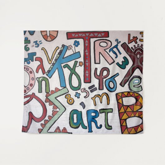 Colorful Alphabet Tapestry Wandkleed (Voorkant (horizontaal))
