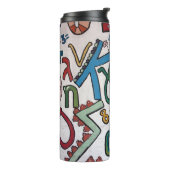 Colorful Alphabet Thermal Tumbler Thermosbeker (Gedraaid links)