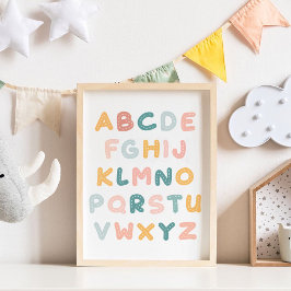 Colorful Alphabets Cute Nursery Poster