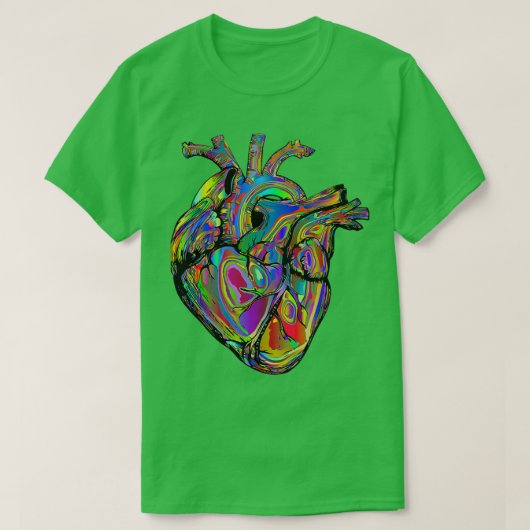 Colorful Anatomical Heart T-shirt (Design voorkant)