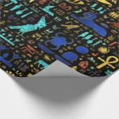 Colorful Ancient Egyptian hieroglyphic patroon Cadeaupapier (Hoek)