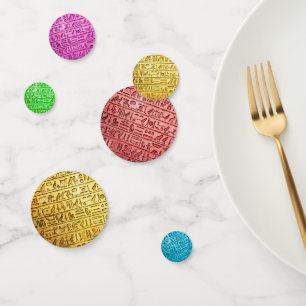 Colorful Ancient Egyptian Hieroglyphs Confetti