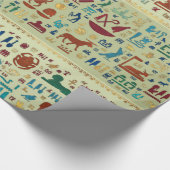 Colorful Ancient Egyptian hieroglyphs patroon Cadeaupapier (Hoek)